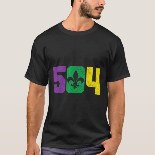 504エリアコードプライドノラニューオーリンズルイジアナマール Tシャツ (正面)
