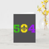 504 Mardi Gras New Orleans Louisiana Carnival Men カード (黄色い花)