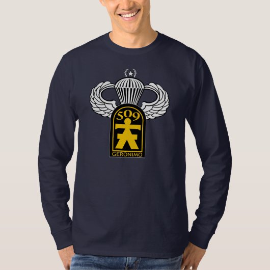 509空中退役軍人(ジャンプ翼付き) Tシャツ (正面)
