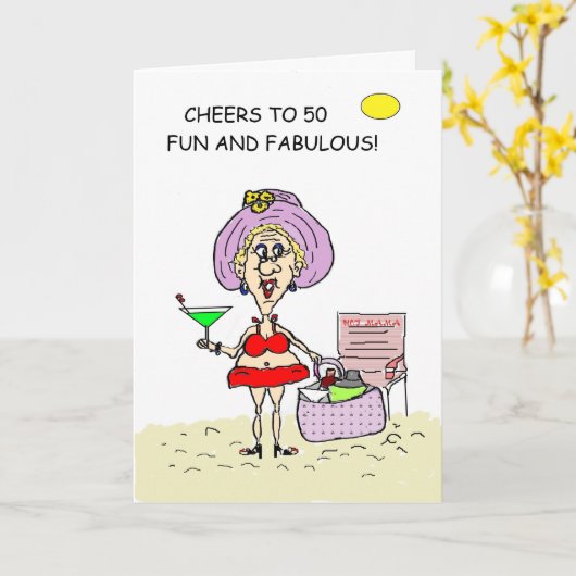 50,おもしろいと素晴らしいホットママ誕生日 カード (黄色い花)