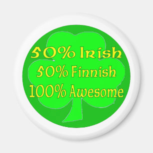 50%のアイルランド語素晴らしい50%フィンランドの100%年 マグネット