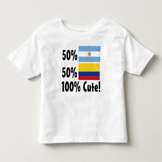 50%のアルゼンチン人かわいい50%コロンビアの100% トドラーTシャツ (正面)