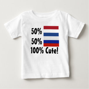 50%のオランダ50%のロシア語かわいい100% ベビーTシャツ