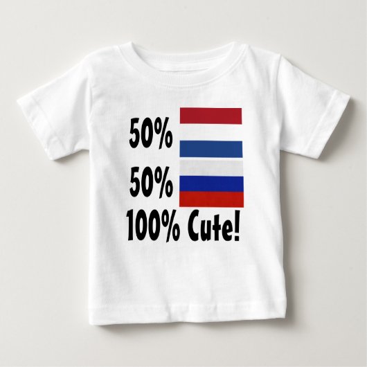 50%のオランダ50%のロシア語かわいい100% ベビーTシャツ (正面)