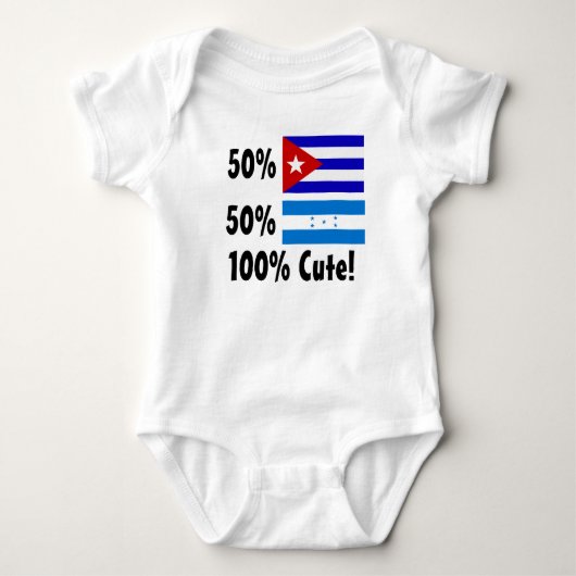 50%のキューバ人50%のホンジュラス人かわいい100% ベビーボディスーツ (正面)