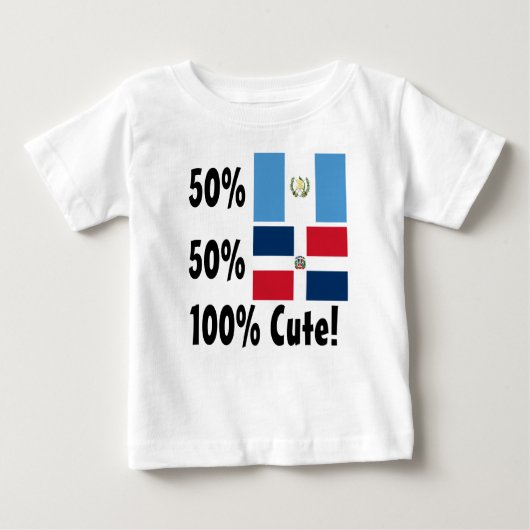 50%のグアテマラ人50%のドミニコ共和国人かわいい100% ベビーTシャツ (正面)