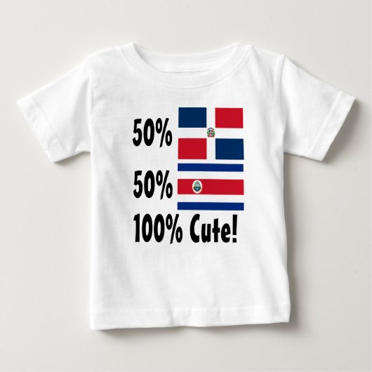 50%のコスタリカ人50%のドミニコ共和国人かわいい100% ベビーTシャツ (正面)