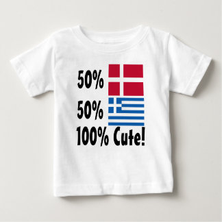 50%のデンマーク語50%のギリシャ語かわいい100% ベビーTシャツ