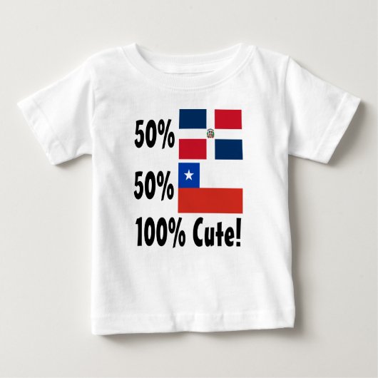 50%のドミニコ共和国人50%のチリ人かわいい100% ベビーTシャツ (正面)