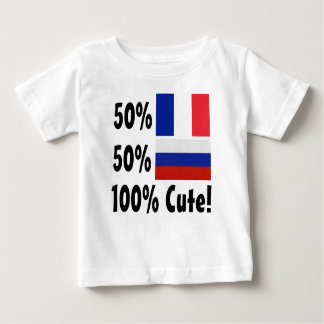 50%のフランス人50%のロシア語かわいい100% ベビーTシャツ