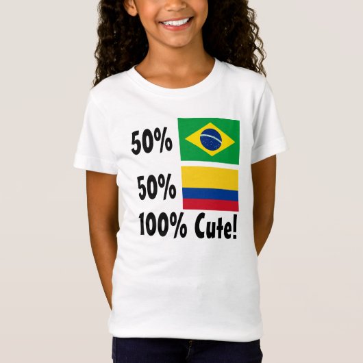 50%のブラジル人かわいい50%コロンビアの100% Tシャツ (正面)