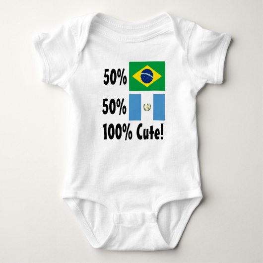 50%のブラジル人50%のグアテマラ人かわいい100% ベビーボディスーツ (正面)
