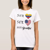 50%のベネズエラ人50%のアメリカ人美しい100% Tシャツ (正面)