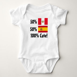 50%のペルー50%のスペイン語かわいい100% ベビーボディスーツ
