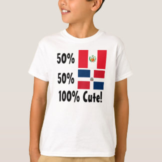 50%のペルー50%のドミニコ共和国人かわいい100% Tシャツ