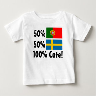 50%のポルトガル人50%のスウェーデン語かわいい100% ベビーTシャツ