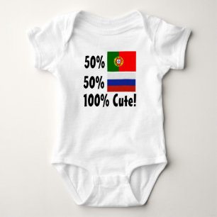 50%のポルトガル人50%のロシア語かわいい100% ベビーボディスーツ