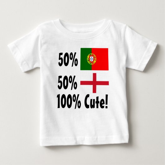 50%のポルトガル人50%の英語かわいい100% ベビーTシャツ (正面)