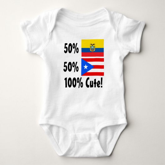 50%のEcuadorianかわいい50%プエルトリコ100% ベビーボディスーツ (正面)