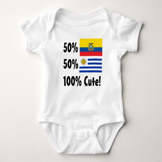 50%のEcuadorian 50%のウルグアイ人かわいい100% ベビーボディスーツ (正面)