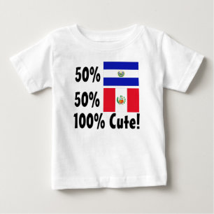 50%エルサルバドル人50%のペルーかわいい100% ベビーTシャツ