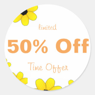 50%オフシール特売 ラウンドシール