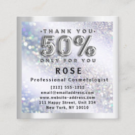 50%オフ割引ロゴヘアラッシュグリッターシルバー 予約カード