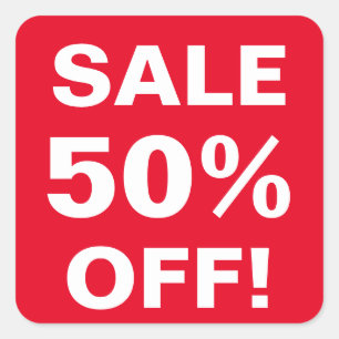 50%オフ小売店用の販売価格シール スクエアシール