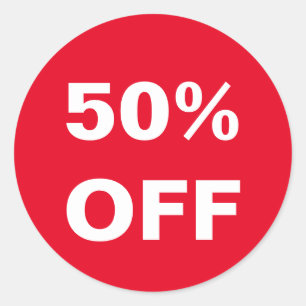 50%オフ小売店舗販売ステッカー ラウンドシール