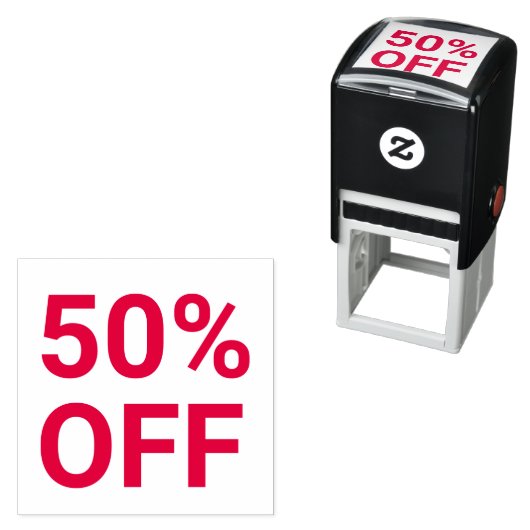 50%オフ明るい赤の販売チケット自己インクスタンプ セルフインキングスタンプ (インサイチュ)