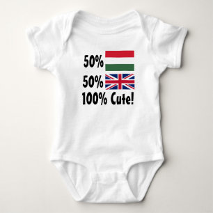 50%ハンガリー語50%英国100%かわいい ベビーボディスーツ
