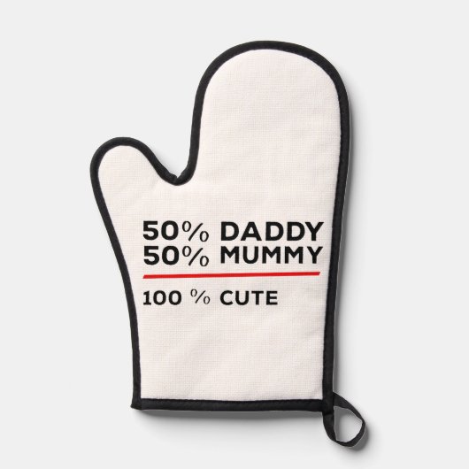 50%パパ50%ママ100%かわいい 鍋つかみ (正面)