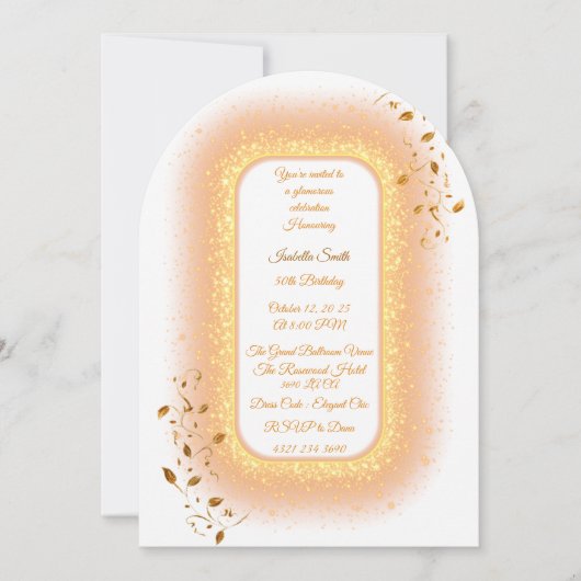 50&ファブルゴールデン誕生日招待状 招待状 (正面)