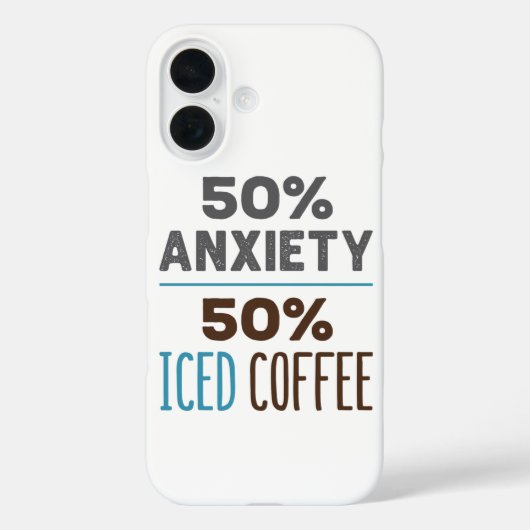 50% 不安 50% アイスコーヒー Case-Mate iPhoneケース (裏面)