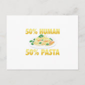 50%人間50%パスタ |麺類ギフトアイディア ポストカード (正面)