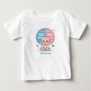 50%母、50%パパ、100%愛で作られる ベビーTシャツ
