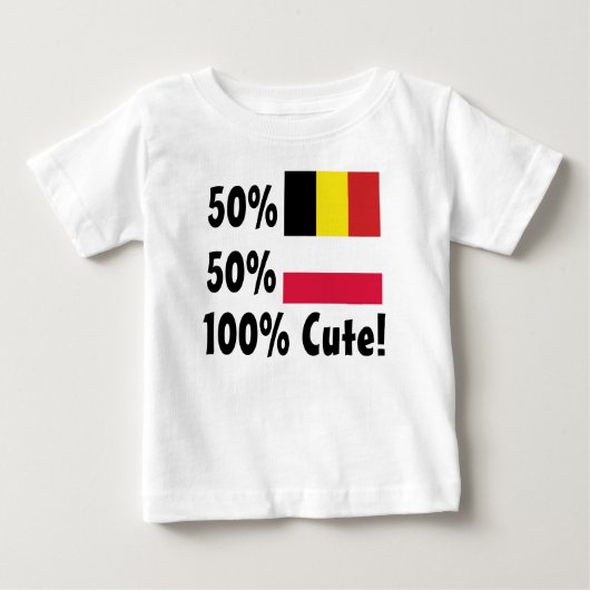 50%漂白50%ポーランド100%かわいい ベビーTシャツ (正面)