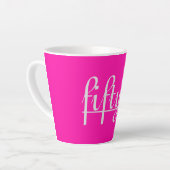 50&素晴らしいシルバータイポグラフィ50th誕生日 カフェラテマグ (左アングル)