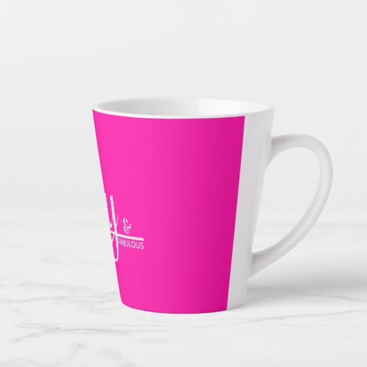 50&素晴らしいシルバータイポグラフィ50th誕生日 カフェラテマグ (右)