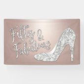 50、素晴らしいモダンバラ金ゴールド50番目の誕生日 横断幕 (横)