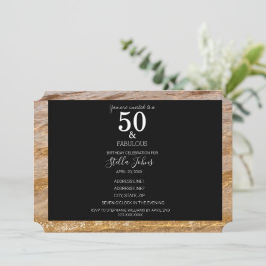 50 &素晴らしい澄ん海水ビーチ誕生日 招待状 (スタンド正面)