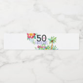 50&素晴らしい熱帯フローラ名50誕生日 ペットボトルラベル (シングルラベル)