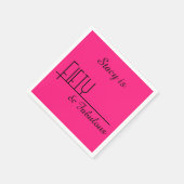 50&素晴らしい50誕生日ブラックホットピンク スタンダードカクテルナプキン (角)