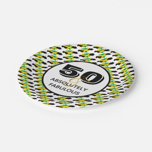 50 &絶対すごいジャマイカお祝い ペーパープレート (アングル)