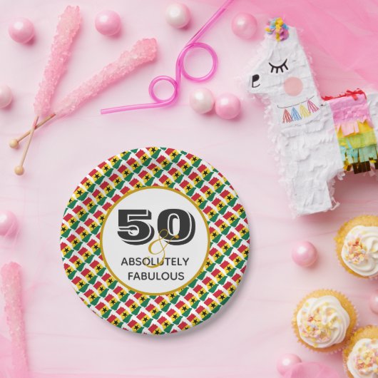 50&絶対に素晴らしいガーナお祝い ペーパープレート (パーティー)
