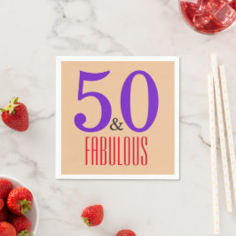 50+華やかファブリカスな節目の誕生日 スタンダードカクテルナプキン