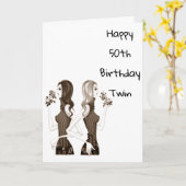 **50**誕生日が双子の妹に**願う** カード (黄色い花)