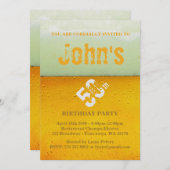 50,誕生日のパーティーマン,招待状生ビール 招待状 (正面/裏面)