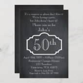 50,誕生日マン，パーティーマン，年齢，黒板 招待状 (正面/裏面)