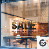 50"×30" ゴージャス ブラックゴールド セール ワード ビジネス ドア ウィンドウサイン (カフェ窓)